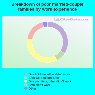 Breakdown of poor married-couple families by work experience