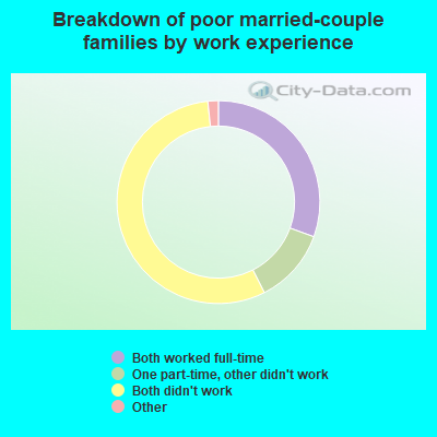 Breakdown of poor married-couple families by work experience