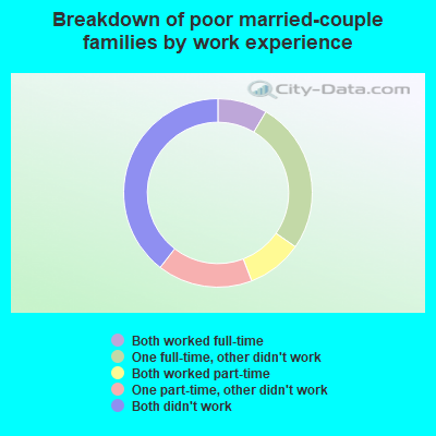 Breakdown of poor married-couple families by work experience