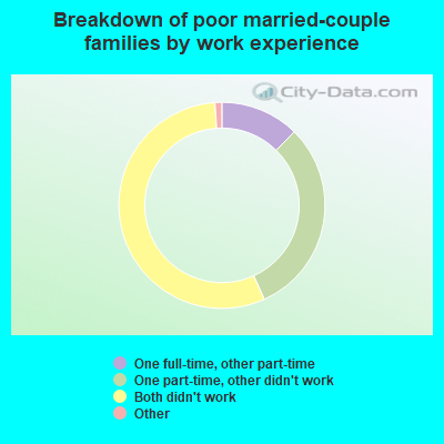 Breakdown of poor married-couple families by work experience