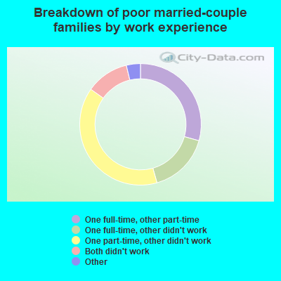 Breakdown of poor married-couple families by work experience