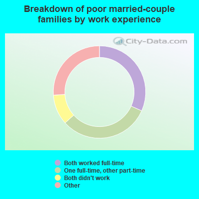 Breakdown of poor married-couple families by work experience