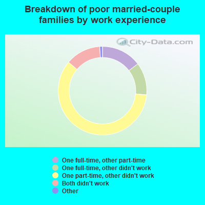 Breakdown of poor married-couple families by work experience