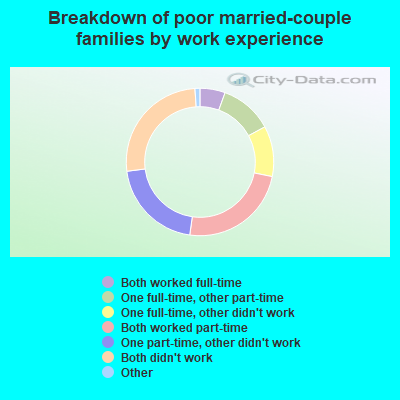 Breakdown of poor married-couple families by work experience