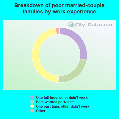 Breakdown of poor married-couple families by work experience