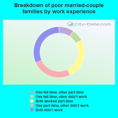 Breakdown of poor married-couple families by work experience