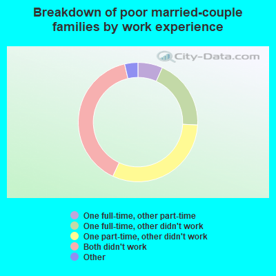 Breakdown of poor married-couple families by work experience