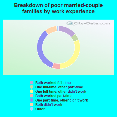 Breakdown of poor married-couple families by work experience