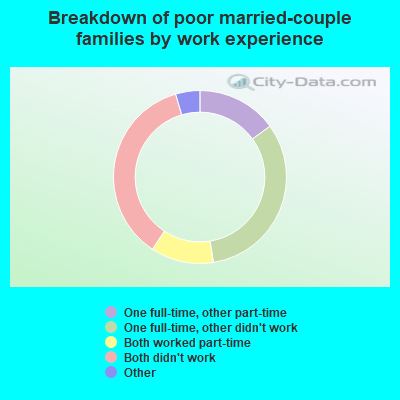 Breakdown of poor married-couple families by work experience