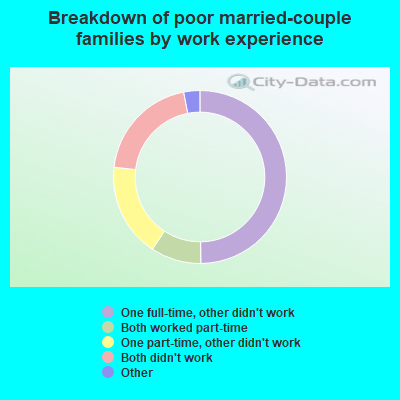 Breakdown of poor married-couple families by work experience