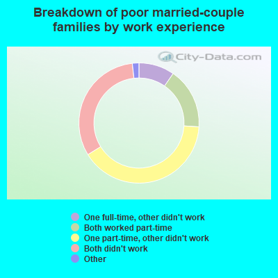 Breakdown of poor married-couple families by work experience