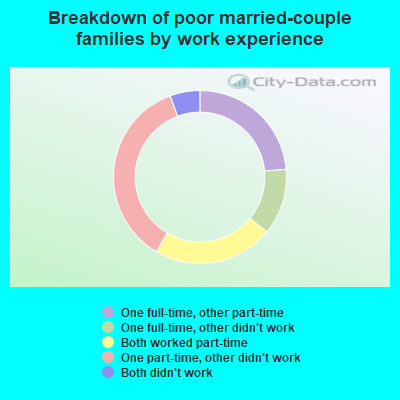 Breakdown of poor married-couple families by work experience