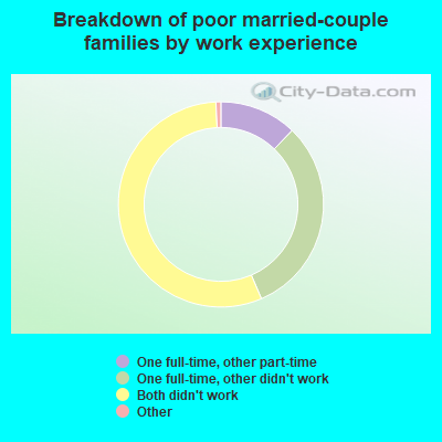 Breakdown of poor married-couple families by work experience