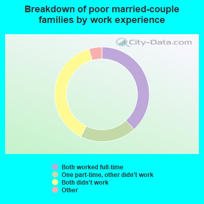 Breakdown of poor married-couple families by work experience