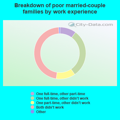 Breakdown of poor married-couple families by work experience