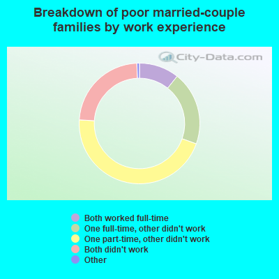 Breakdown of poor married-couple families by work experience