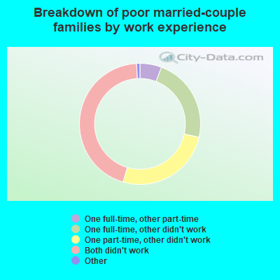 Breakdown of poor married-couple families by work experience