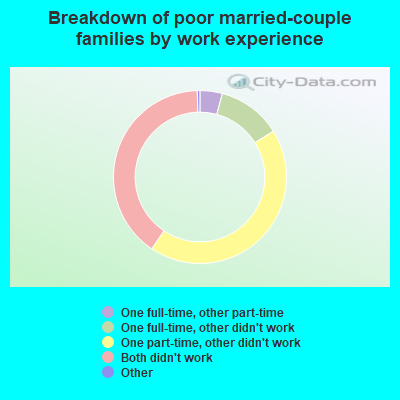 Breakdown of poor married-couple families by work experience