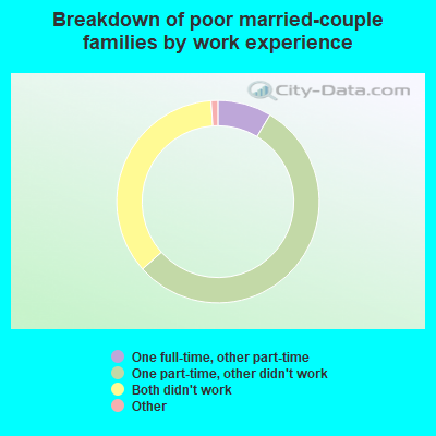 Breakdown of poor married-couple families by work experience