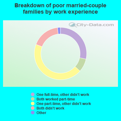 Breakdown of poor married-couple families by work experience