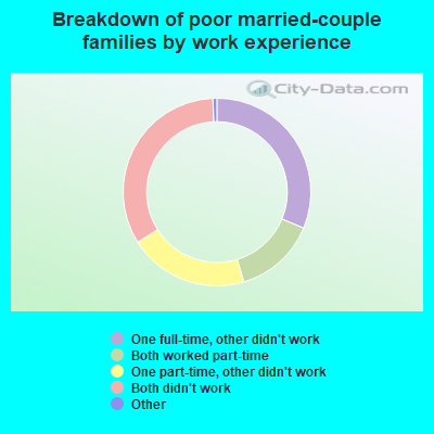 Breakdown of poor married-couple families by work experience