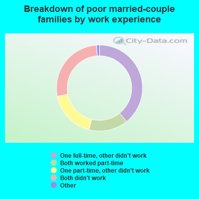 Breakdown of poor married-couple families by work experience