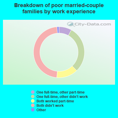 Breakdown of poor married-couple families by work experience