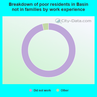 Breakdown of poor residents in Basin not in families by work experience