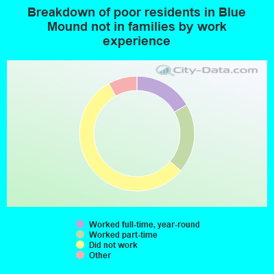 Breakdown of poor residents in Blue Mound not in families by work experience