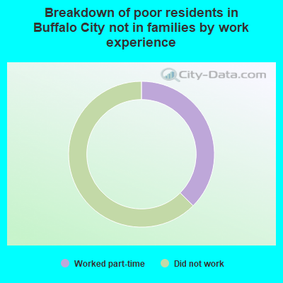 Breakdown of poor residents in Buffalo City not in families by work experience