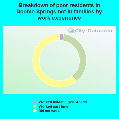 Breakdown of poor residents in Double Springs not in families by work experience