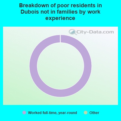 Breakdown of poor residents in Dubois not in families by work experience