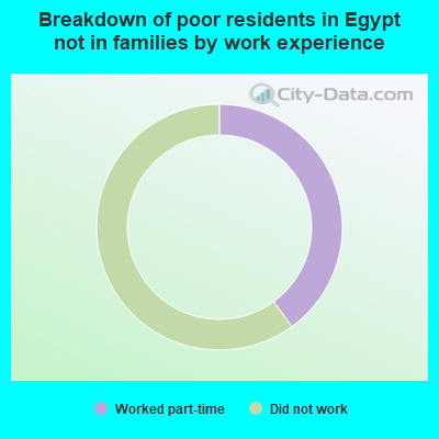 Breakdown of poor residents in Egypt not in families by work experience