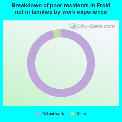 Breakdown of poor residents in Froid not in families by work experience