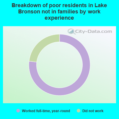Breakdown of poor residents in Lake Bronson not in families by work experience