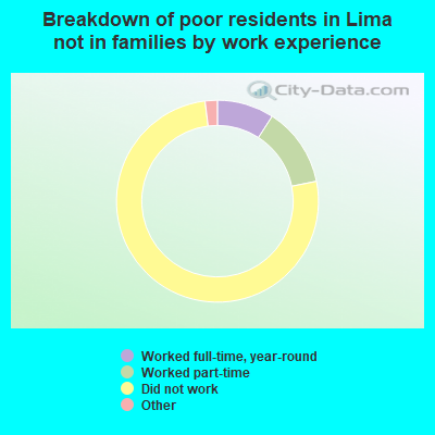 Breakdown of poor residents in Lima not in families by work experience