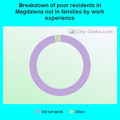 Breakdown of poor residents in Magdalena not in families by work experience