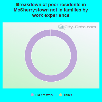 Breakdown of poor residents in McSherrystown not in families by work experience