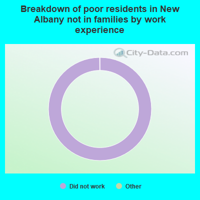 Breakdown of poor residents in New Albany not in families by work experience