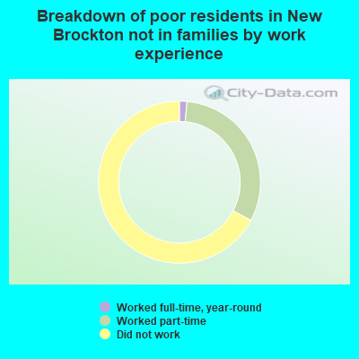 Breakdown of poor residents in New Brockton not in families by work experience