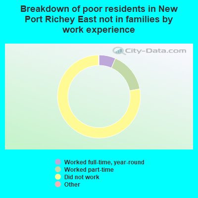 Breakdown of poor residents in New Port Richey East not in families by work experience