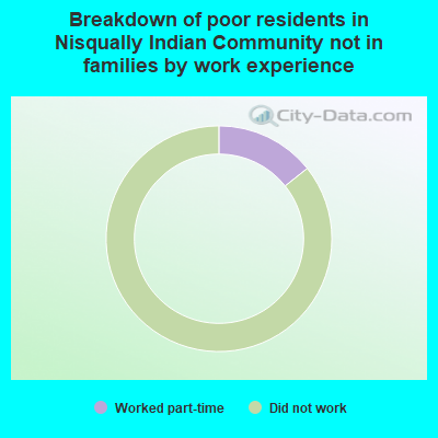 Breakdown of poor residents in Nisqually Indian Community not in families by work experience