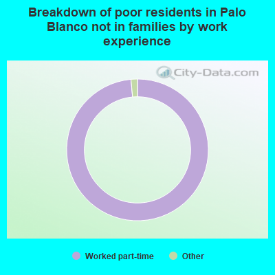 Breakdown of poor residents in Palo Blanco not in families by work experience