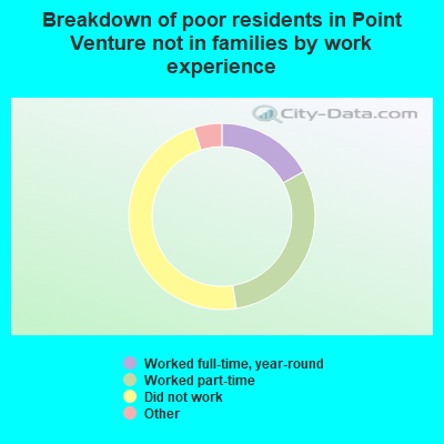 Breakdown of poor residents in Point Venture not in families by work experience