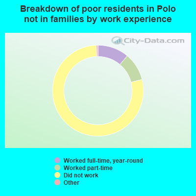 Breakdown of poor residents in Polo not in families by work experience