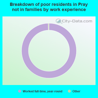 Breakdown of poor residents in Pray not in families by work experience