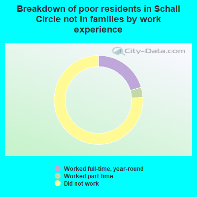 Breakdown of poor residents in Schall Circle not in families by work experience