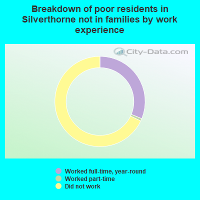 Breakdown of poor residents in Silverthorne not in families by work experience