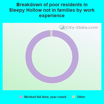 Breakdown of poor residents in Sleepy Hollow not in families by work experience