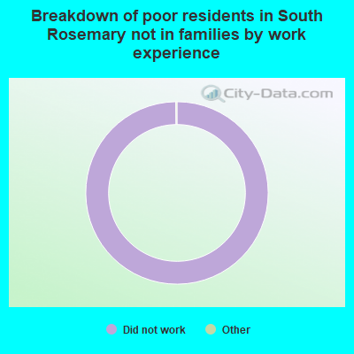 Breakdown of poor residents in South Rosemary not in families by work experience